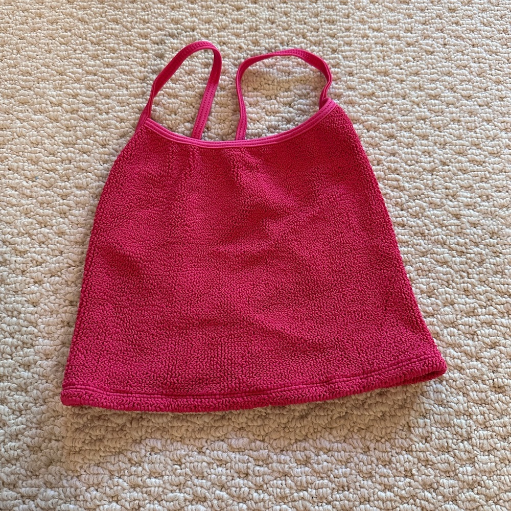 Hunza G Bikini Tankini Crop Top in Hot Pink